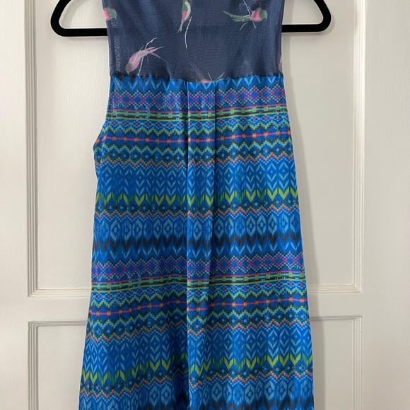 Sweet Pea by Stacy Frati mesh top with bird print. Size Large - Picture 2 of 3